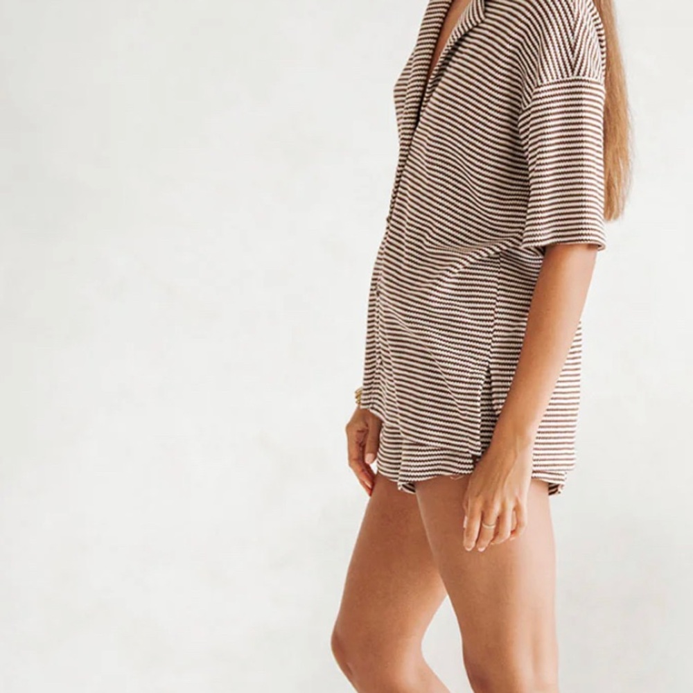 NWT Sabo Skirt Mallory Striped Knit Top Button Down - Picture 5 of 6